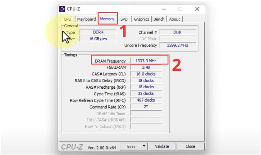 Mở DRAM Frequency trong Memory