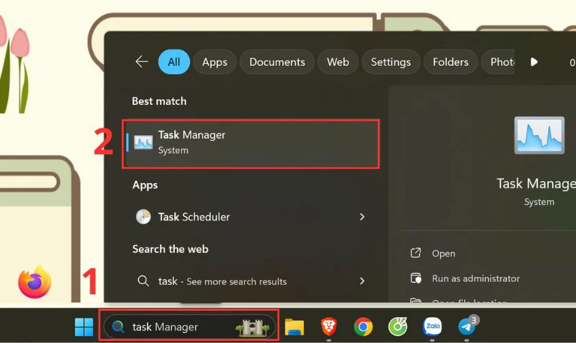 Chọn vào mục Task Manager