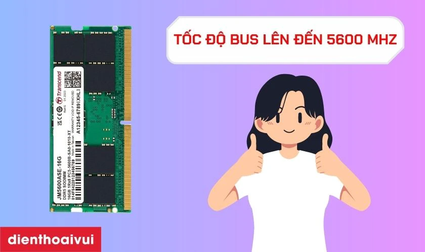 Hiệu năng của RAM laptop Transcend DDR5 16GB BUS 5600