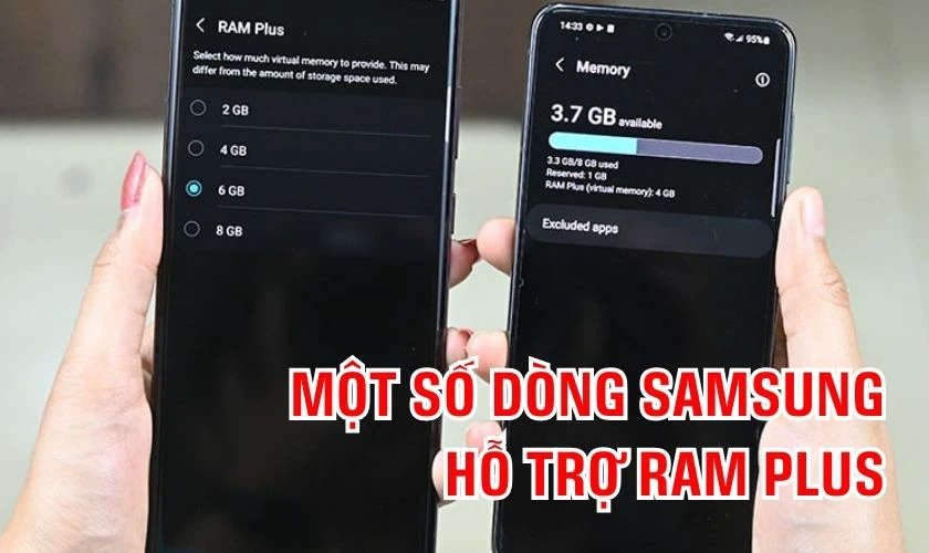 Một số dòng điện thoại Samsung có hỗ trợ RAM Plus hiện nay