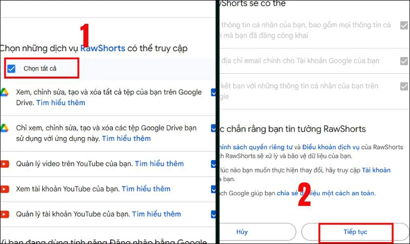 Cấp quyền truy cập cho Raw Shorts AI