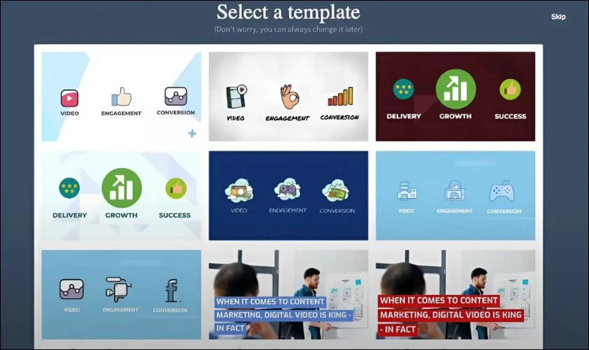 Hãy chọn template phù hợp với mục đích sử dụng của bạn