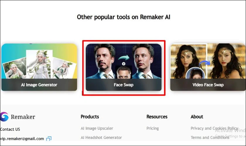 Cách chỉnh ảnh hóa đổi mặt bằng Remaker AI