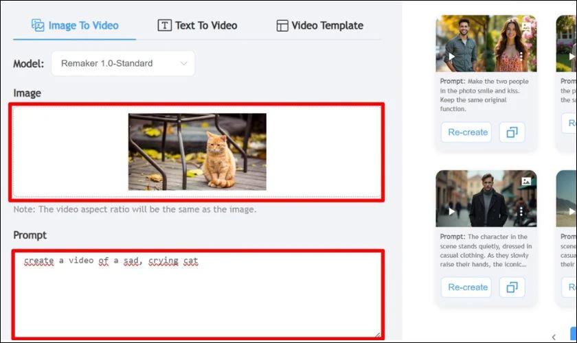 Tại mục Prompt