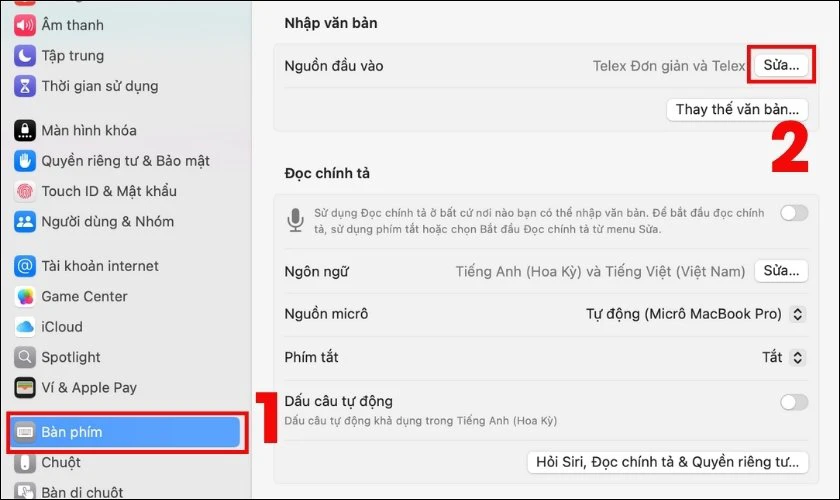 Tiếp tục nhấn vào Keyboard (Bàn phím)