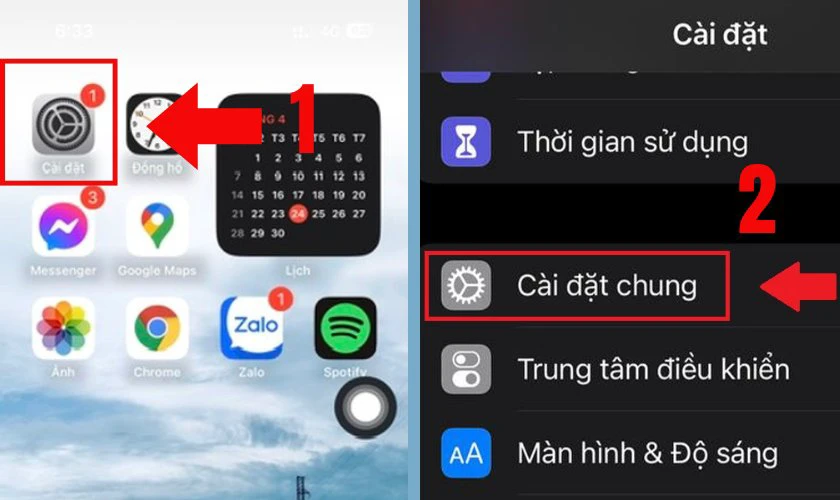 Reset iPhone thông qua cài đặt