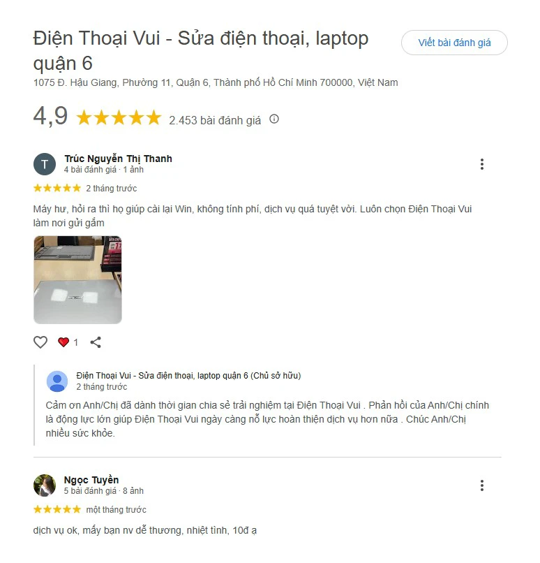 review khách hàng thay màn hình macbook