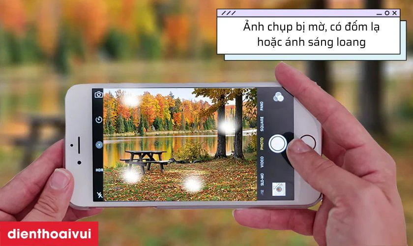 Dấu hiệu cần rửa đốm camera sau iPhone 8