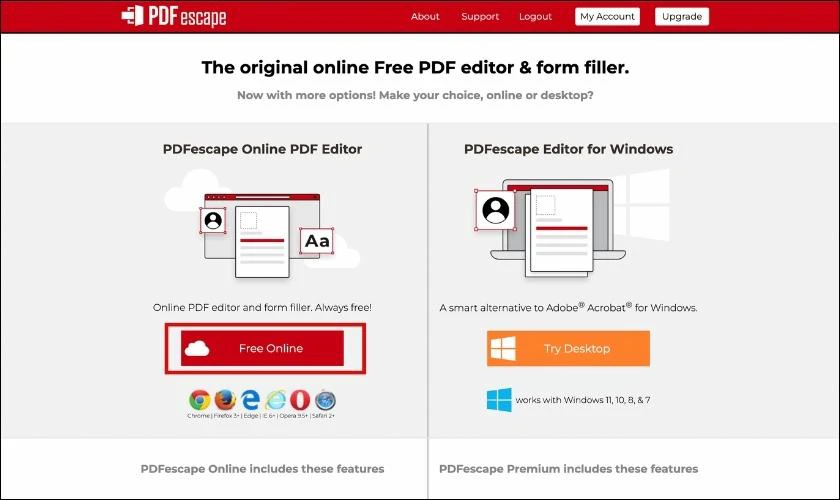 Công cụ chỉnh sửa file PDF PDFescape