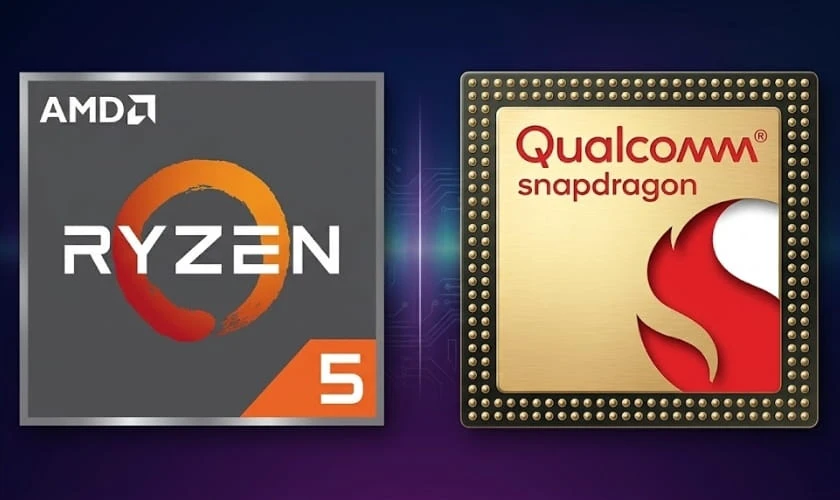 Chip Ryzen 5 5500U và chip Snapdragon 7c Gen 2