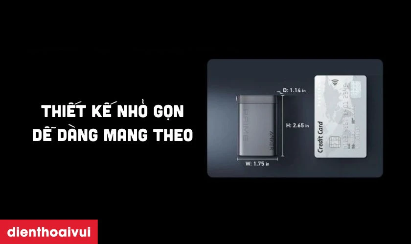 Thiết kế nhỏ gọn, dễ d&agrave;ng mang theo khi di chuyển