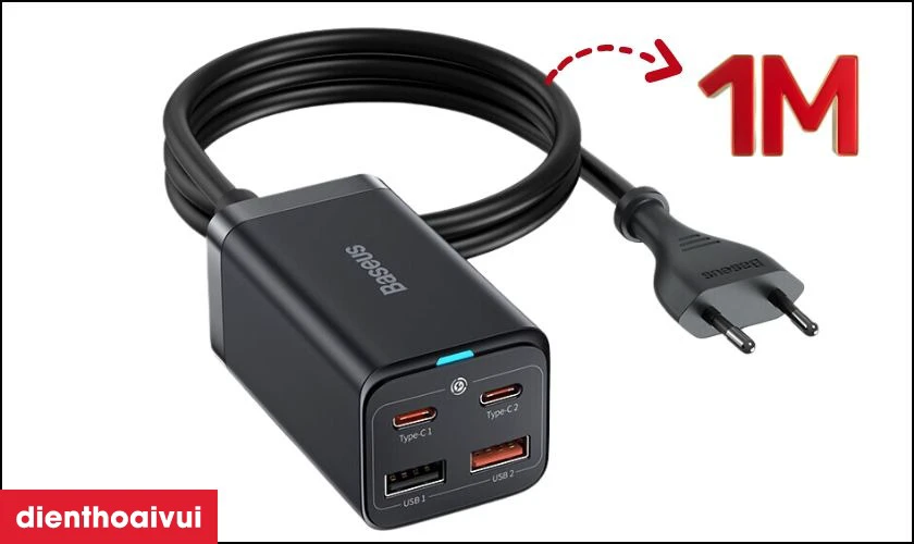 Dây cáp 1M đi kèm giúp dễ dàng sử dụng ở nhiều vị trí