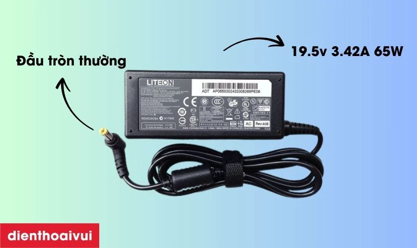 Sạc laptop ACER 19.5V - 3.42A 65W Đầu thường