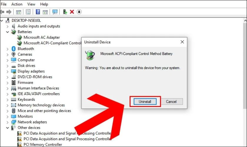 Lúc này, trong hộp thoại hiện ra, bạn chọn Uninstall