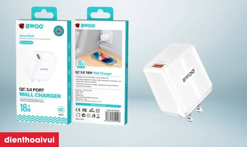 Vì sao nên chọn mua sạc nhanh BWOO 18W US CDA180 tại Điện Thoại Vui