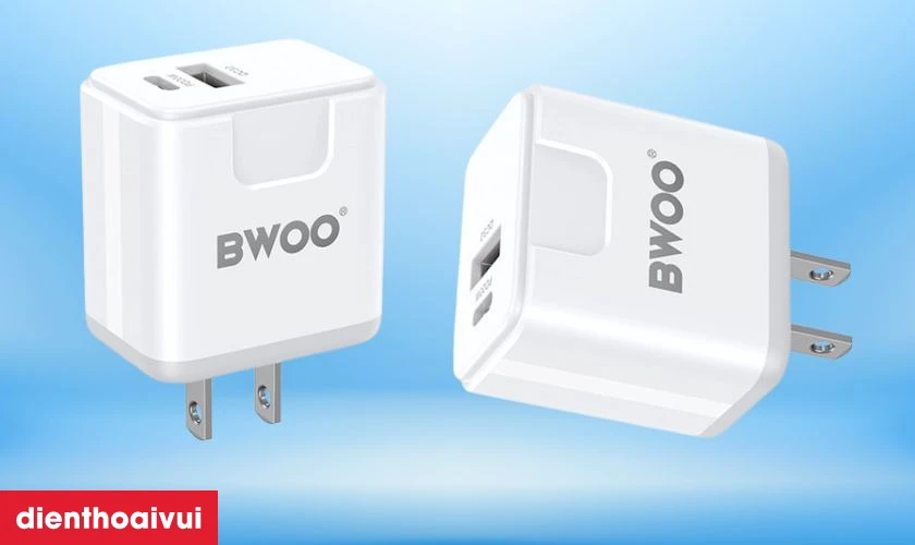 Điểm nổi bật của sạc nhanh BWOO 2 cổng (USB-A + USB-C) 20W US CDA166