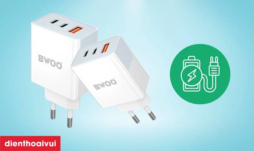 Điểm nổi bật của sạc nhanh BWOO 3 cổng (USB-A + 2 USB-C) 40W EU CDA133