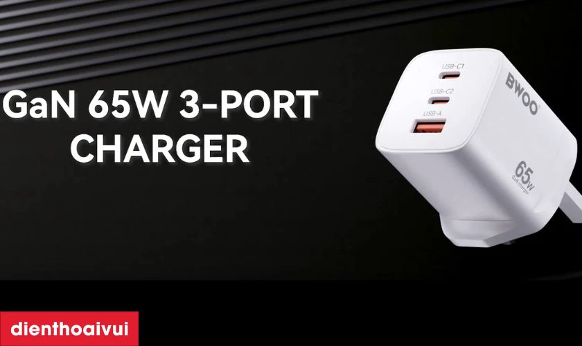 Thiết kế 3 trong 1 đa năng với 2 cổng USB-C và 1 cổng USB-A