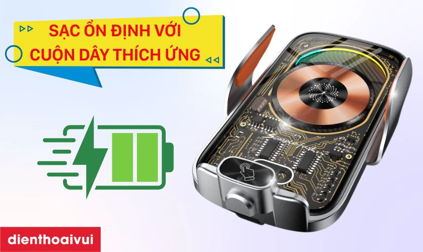 Trusmi CC07 được trang bị cuộn dây sạc không dây thích ứng