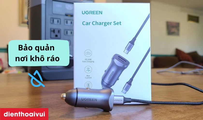 Bảo quản sạc nơi khô ráo