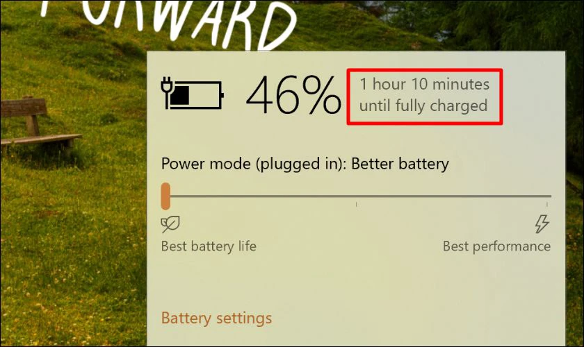 Cách xem thời gian sạc còn lại trên laptop HP
