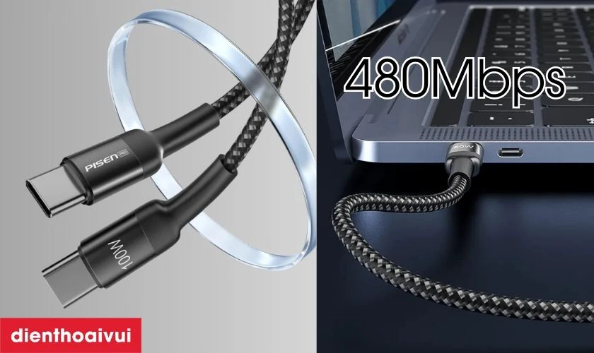 Hỗ trợ truyền dữ liệu mạnh mẽ nhờ cáp sạc đi kèm