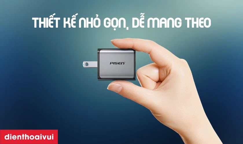 Sạc Pisen Bolt Utility 45W 2C Gan Fast sở hữu thiết kế nhỏ gọn