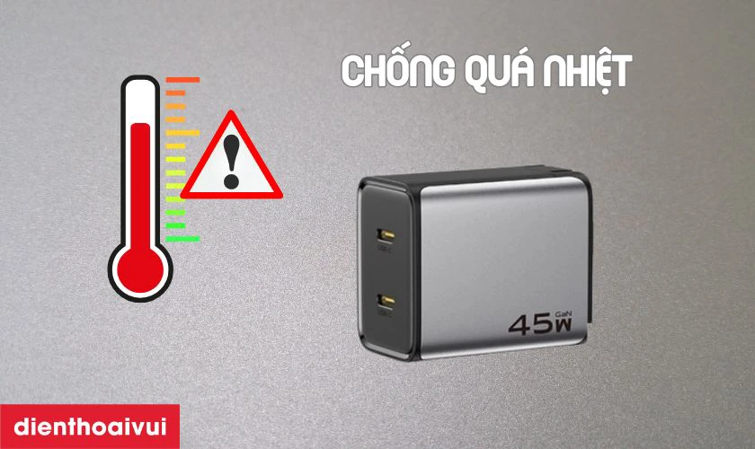 Bộ sạc được tích hợp nhiều lớp bảo vệ