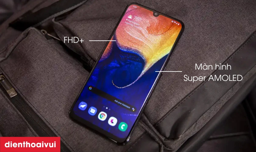 M&agrave;n h&igrave;nh Super AMOLED 6.4 inch của Samsung A50 cũ