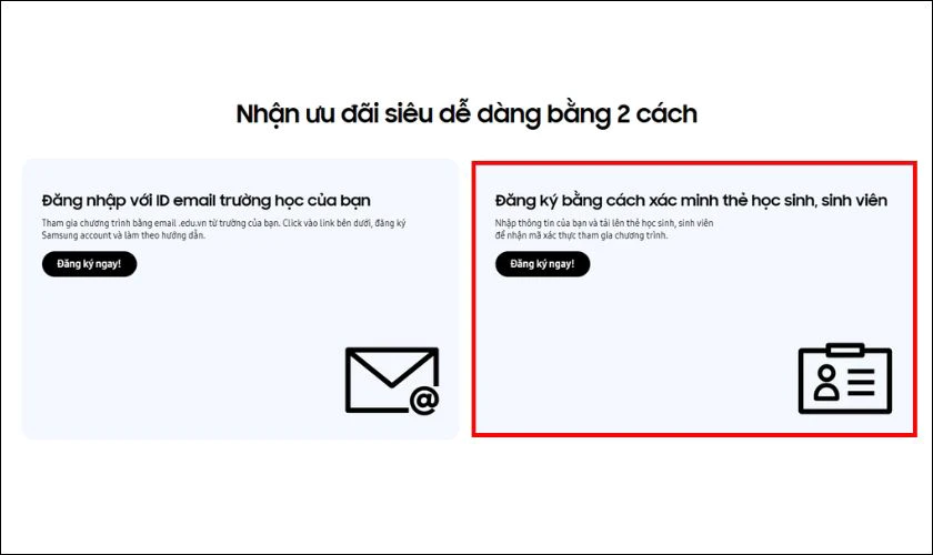 Nhập thông tin của bạn và tải lên thẻ học sinh, sinh viên