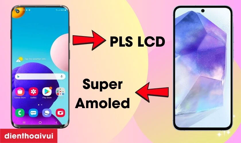 Phần lớn dòng Galaxy A được Samsung trang bị màn hình PLS, LCD