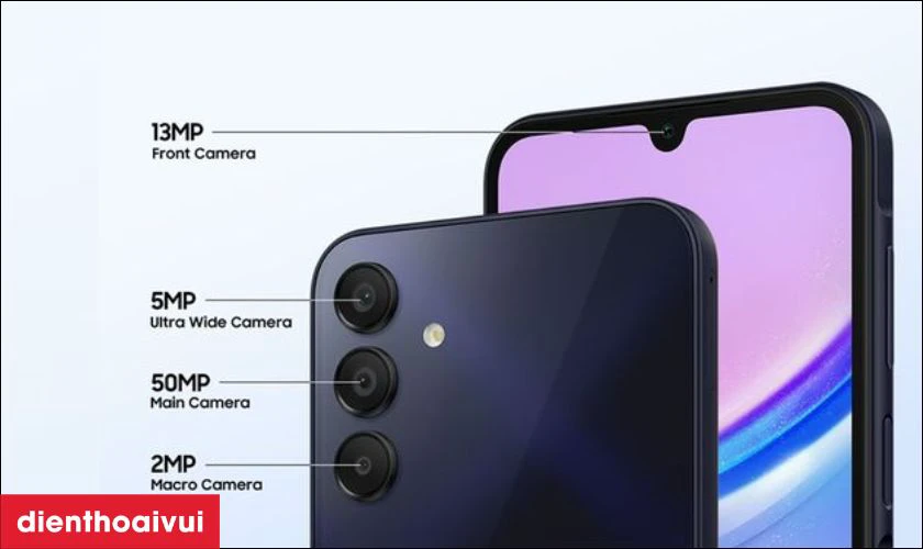 Camera ba ống kính lên tới 50MP đa chức năng