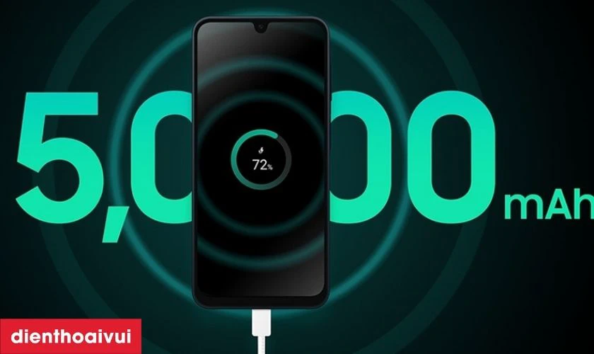 Pin 5000mAh, thời gian sử dụng bền bỉ suốt cả ng&agrave;y