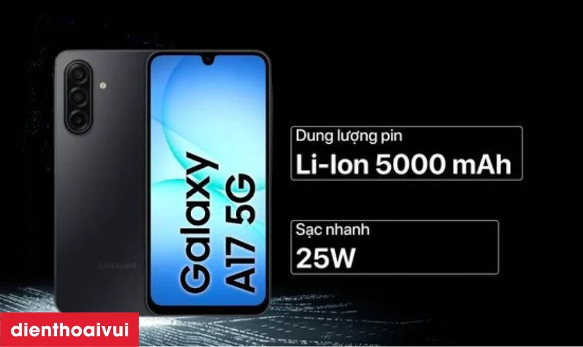 Vi&ecirc;n pin 5000mAh cho ph&eacute;p bạn sử dụng thoải m&aacute;i cả ng&agrave;y
