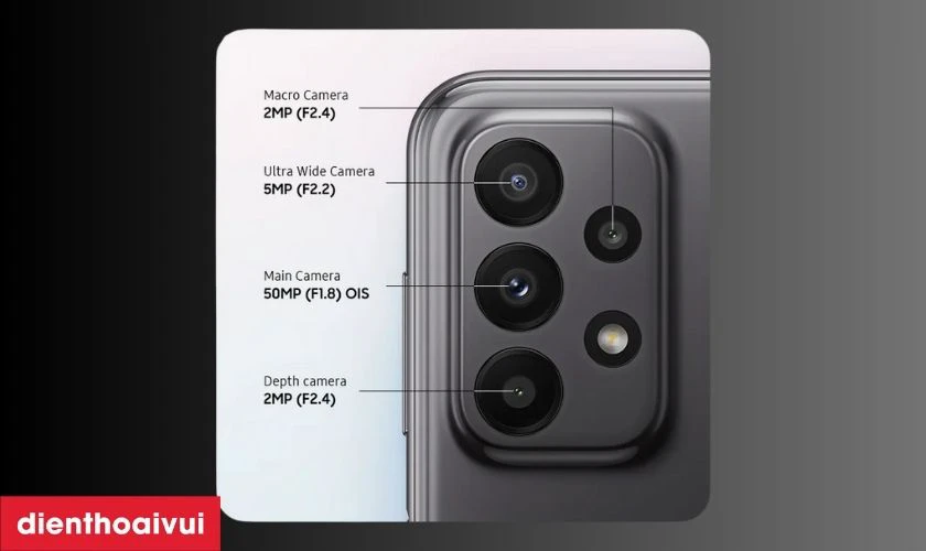 Camera ch&iacute;nh 50MP t&iacute;ch hợp chống rung OIS