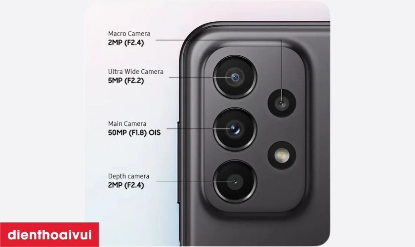 Cụm camera sau nổi bật với cảm biến chính 50MP