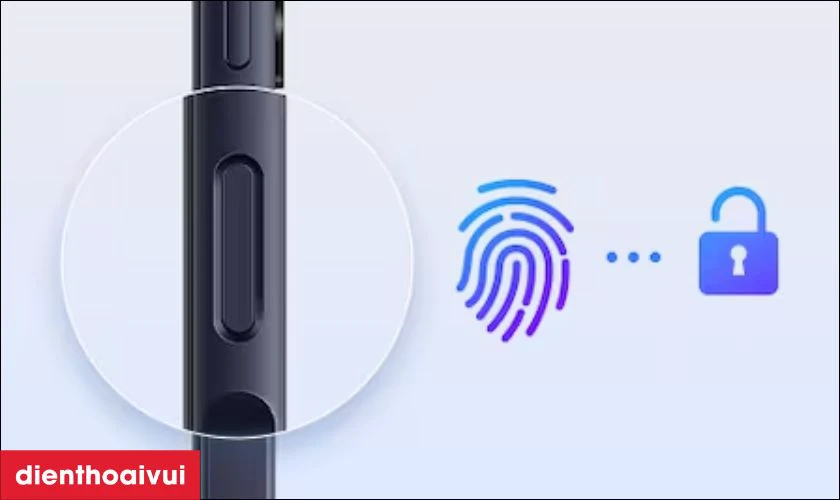 Trang bị cảm biến v&acirc;n tay cạnh viền tiện lợi