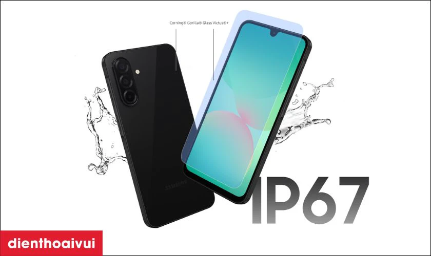 Galaxy A26 5G đạt chứng nhận kháng nước và bụi IP67