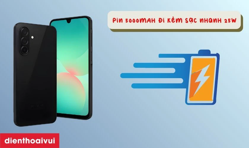 Pin 5000mAh đi k&egrave;m sạc nhanh 25W