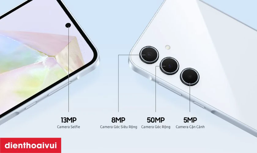 Cụm 3 camera sau chính 50MP, chất lượng 4K rõ nét