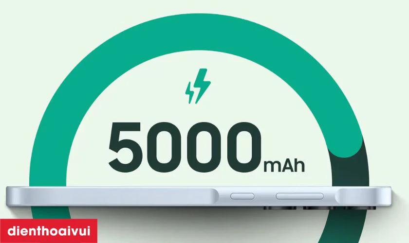 Viên pin 5.000mAh, hỗ trợ sạc nhanh 25W, tiết kiệm thời gian sạc