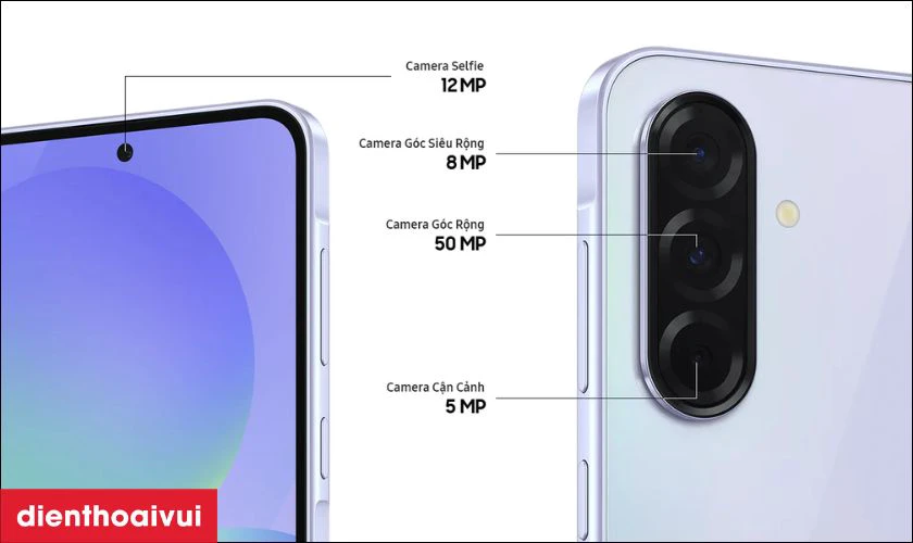 Cụm 3 camera sau 50MP đáp ứng linh hoạt nhu cầu chụp ảnh