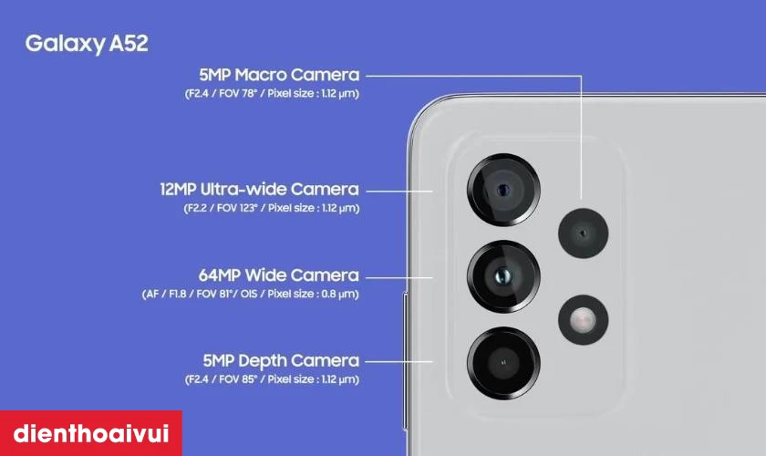 Cụm 4 camera 64 MP, công nghệ chống rung cho ảnh sắc nét