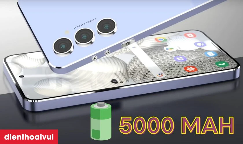 Pin dung lượng 5000 mAh, hỗ trợ sạc nhanh