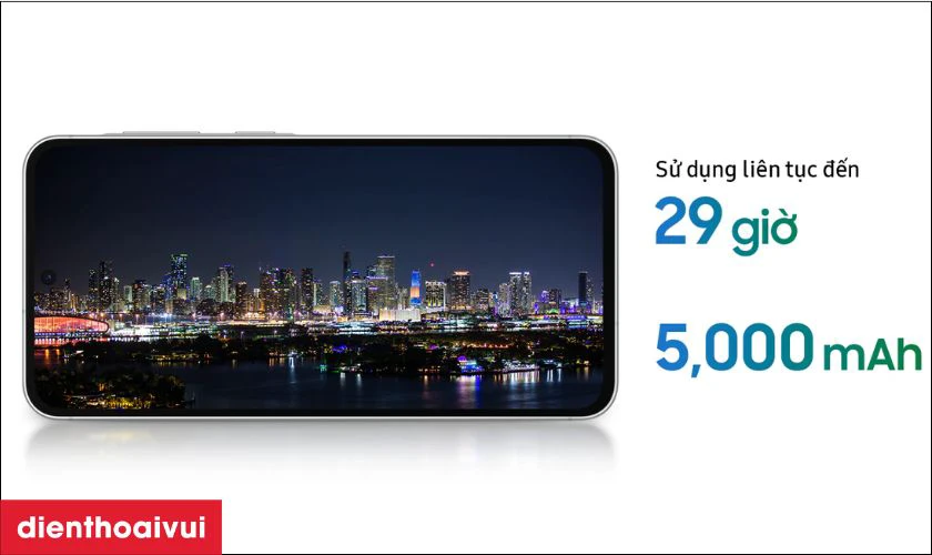 Vi&ecirc;n pin 5000mAh, sạc nhanh 45W r&uacute;t ngắn thời gian chờ đợi