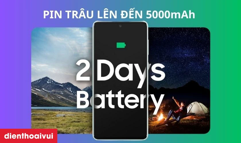 Dung lượng 5000mAh đáp ứng cho cả ngày dài