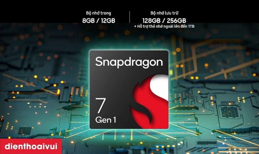 Hiệu năng mạnh mẽ với chip Snapdragon 7 Gen 1