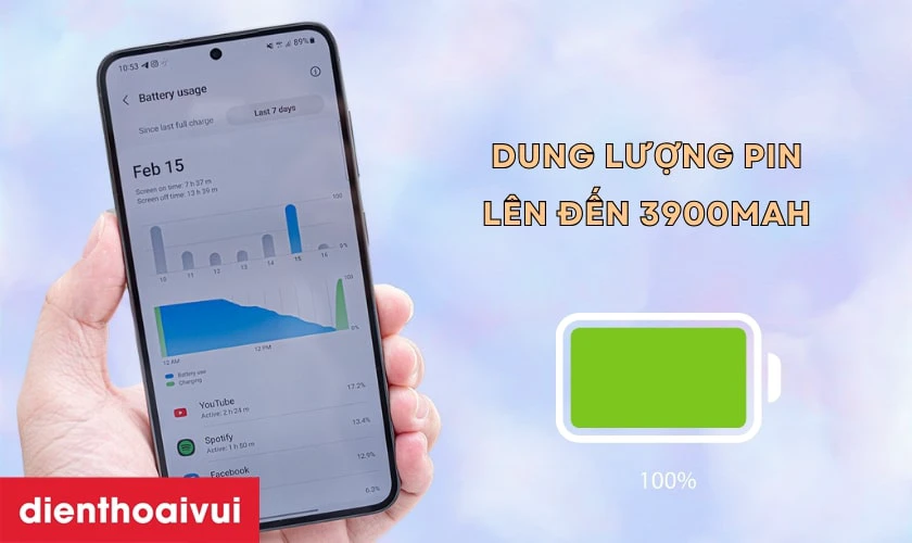 Samsung S23 sở hữu viên pin dung lượng đến 3900mAh