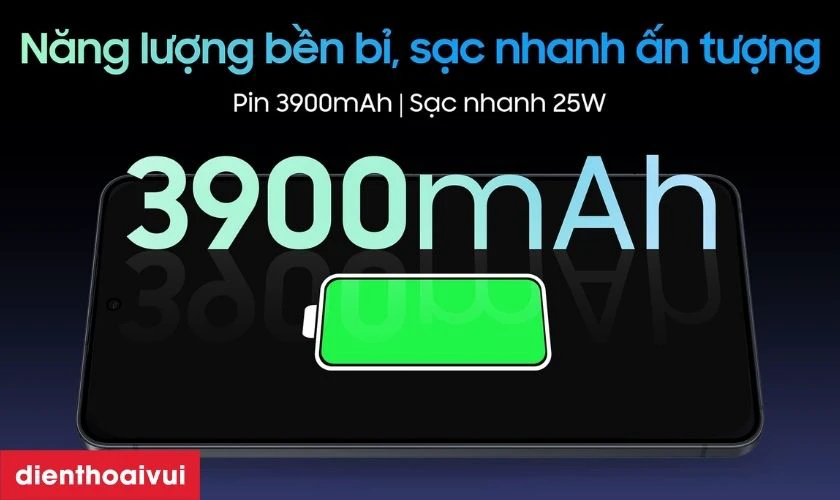 Pin dung lượng lớn hỗ trợ sạc nhanh