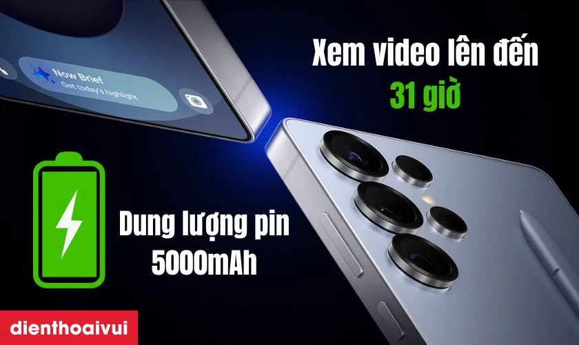 Pin 5000mAh bền bỉ, hỗ trợ sạc nhanh 45W